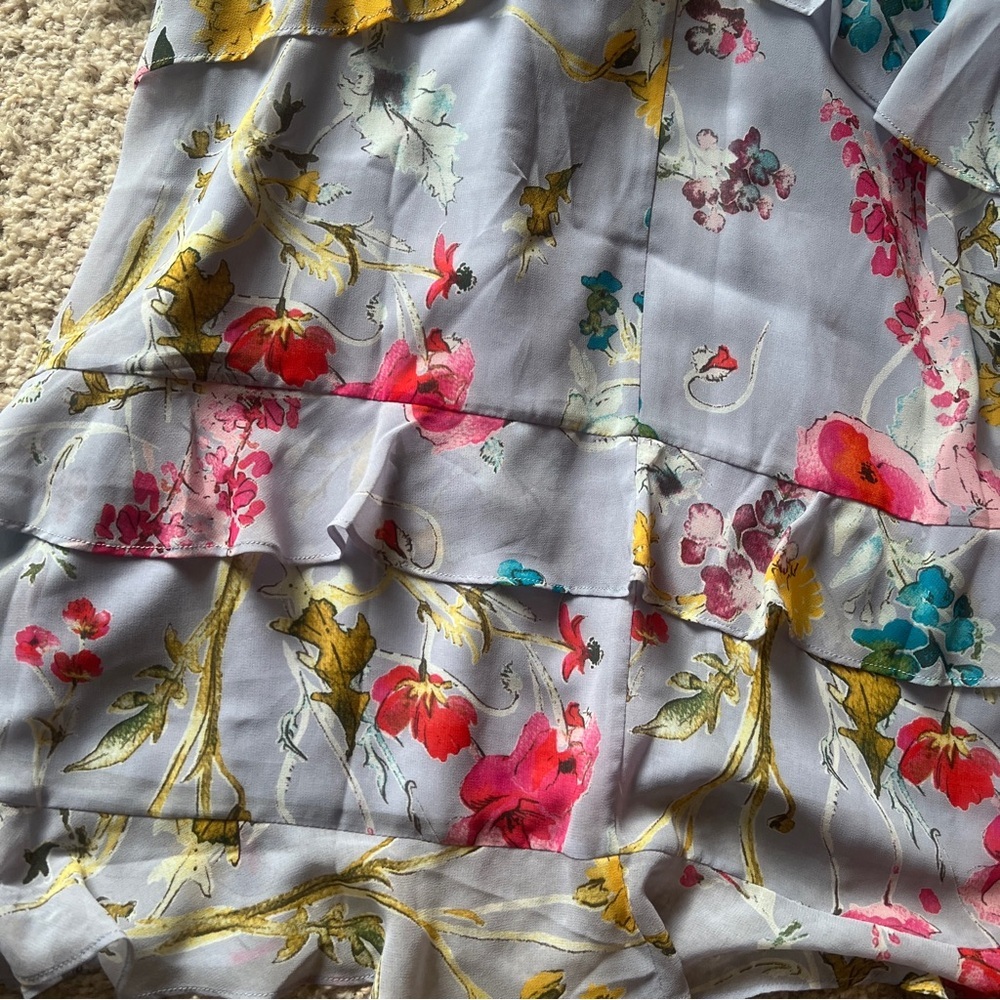 Rachel Roy purple lavender floral garden party ruffle maxi dress - Picture 12 of 16